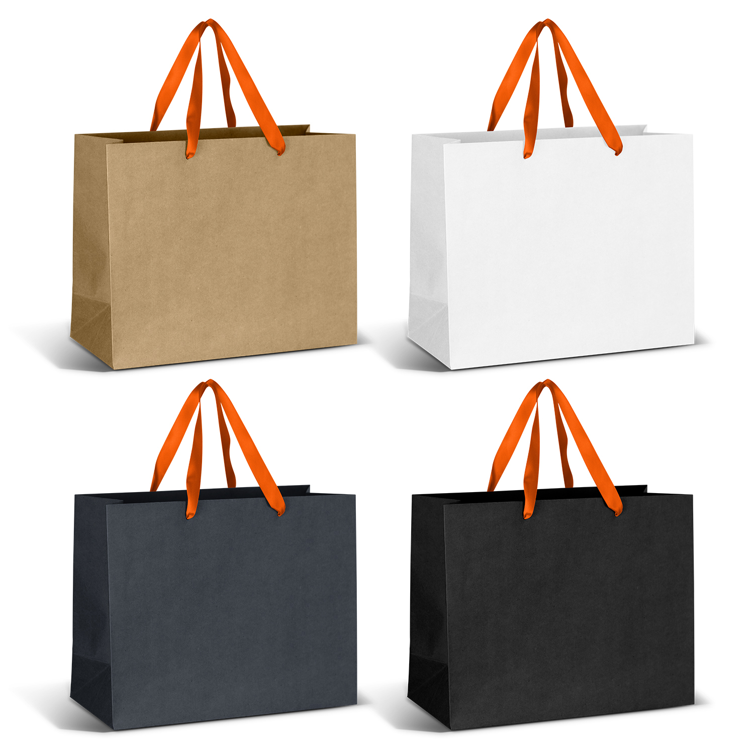 Finley Ribbon Handle Paper Bag Large orange ribbon Finley Ribbon Handle Paper Bag Large orange ribbon