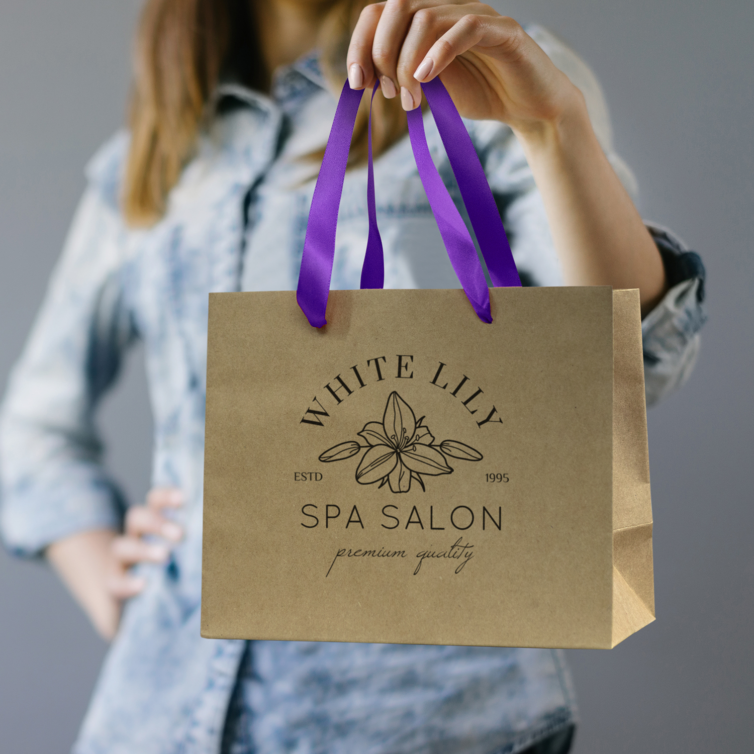 Finley Ribbon Handle Paper Bag Medium feature Finley Ribbon Handle Paper Bag Medium feature