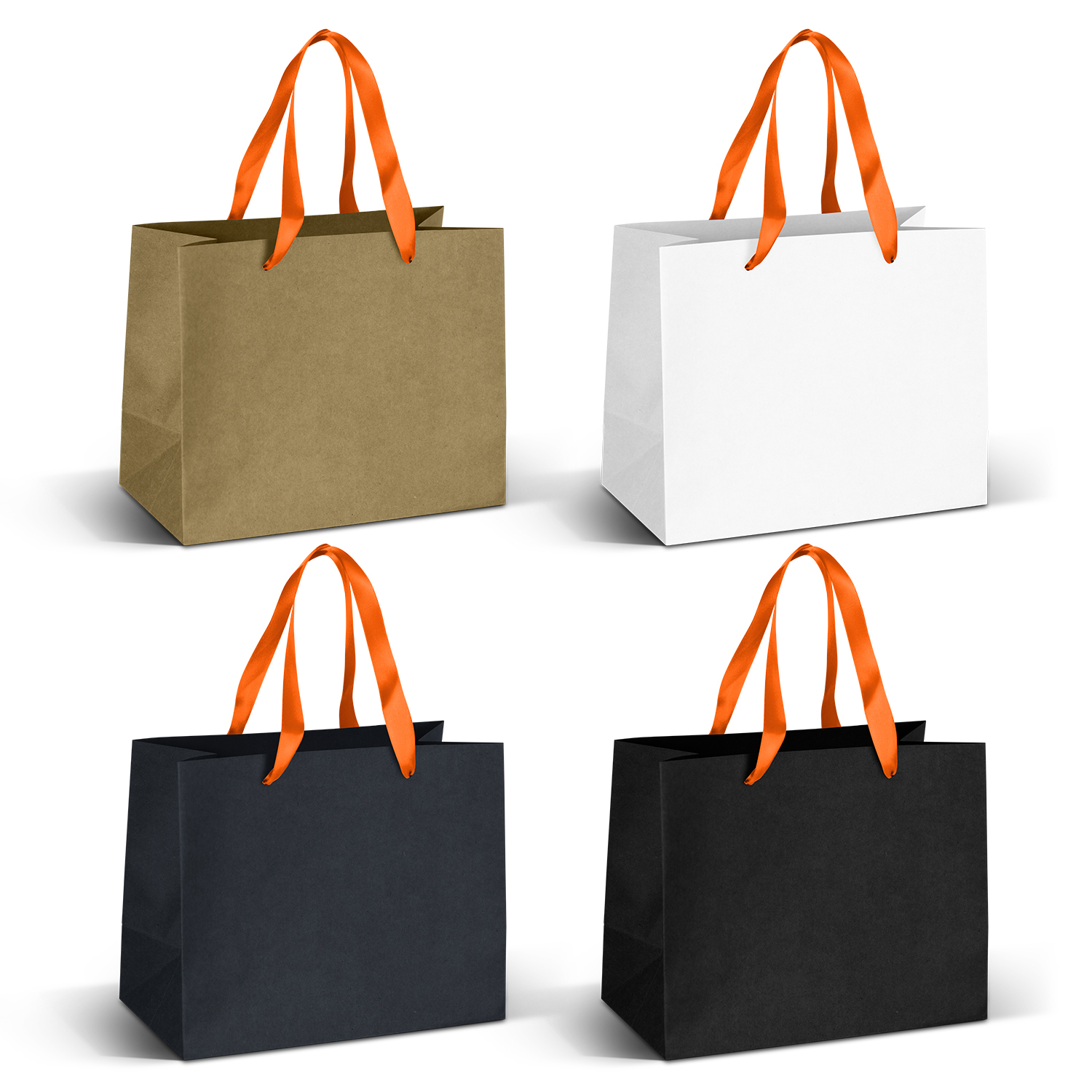 Finley Ribbon Handle Paper Bag Medium orange ribbon Finley Ribbon Handle Paper Bag Medium orange ribbon