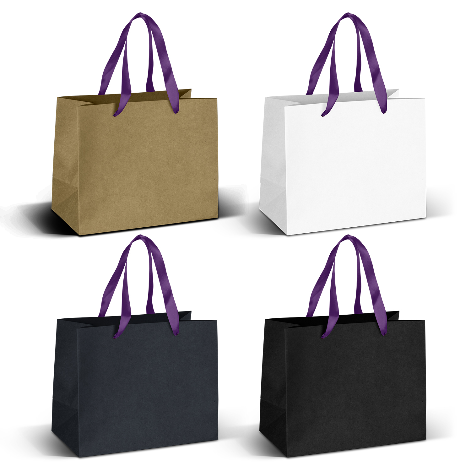 Finley Ribbon Handle Paper Bag Medium purple ribbon Finley Ribbon Handle Paper Bag Medium purple ribbon