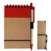 Fremantle Cardboard Notebook with Pen natural red
