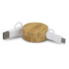 Kaniva Bamboo Retractable Charging Cable natural white Kaniva Bamboo Retractable Charging Cable natural white