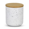 Natimuk Candle with Bamboo Lid white speckle Natimuk Candle with Bamboo Lid white speckle