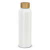 Sarina Aluminium Bottle Bamboo Lid white Sarina Aluminium Bottle Bamboo Lid white