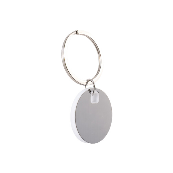 Gunnedah Stainless Steel Keytag Circle white Gunnedah Stainless Steel Keytag Circle white