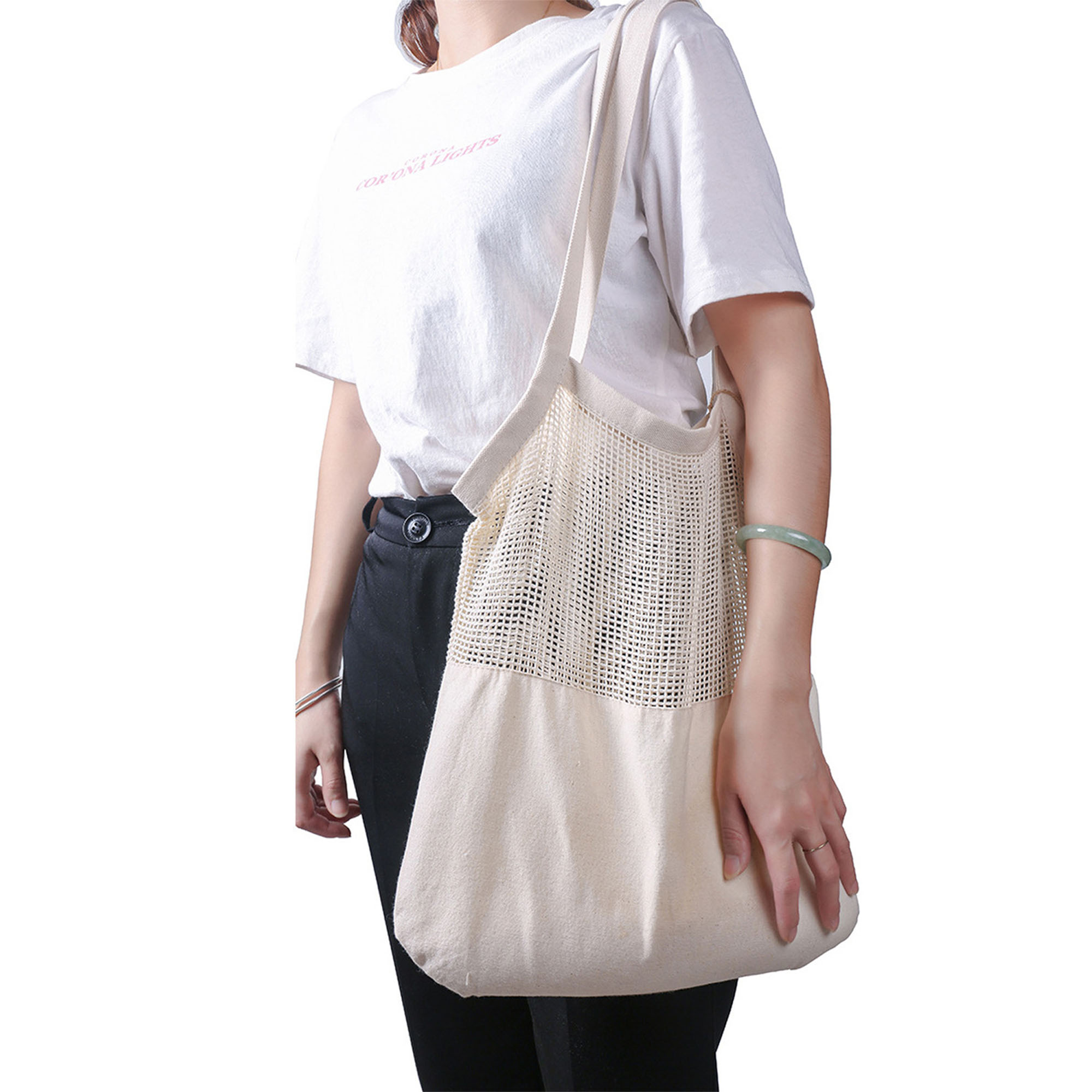 inglewood mesh calico tote bag feature inglewood mesh calico tote bag feature