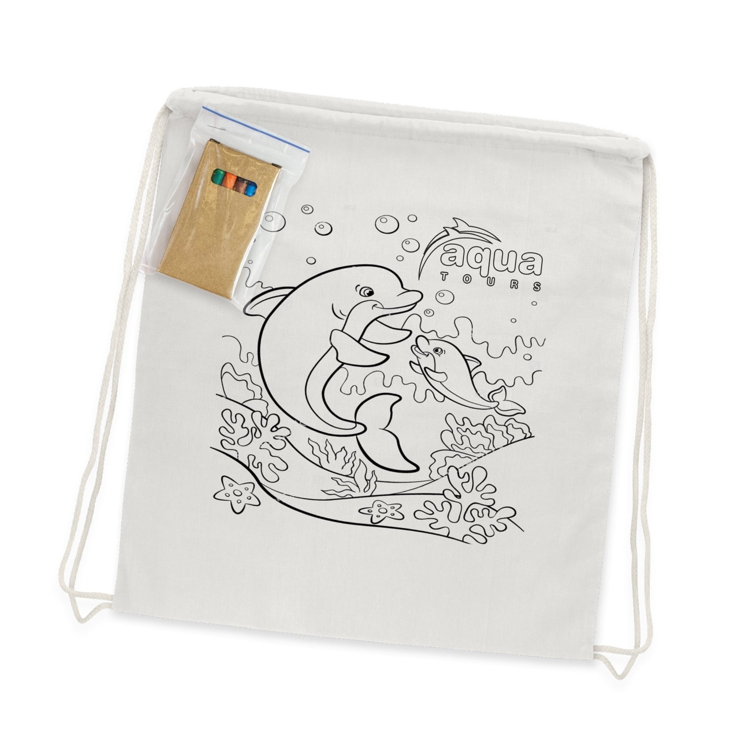 whyalla cotton colouring drawstring backpack main