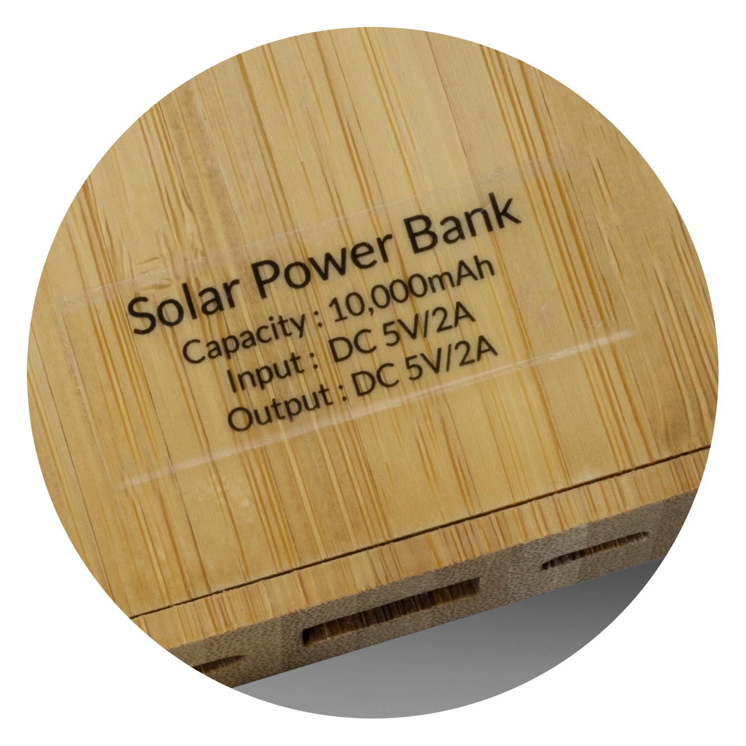 Maldon Bamboo Solar Power Bank detail 4 Maldon Bamboo Solar Power Bank detail 4