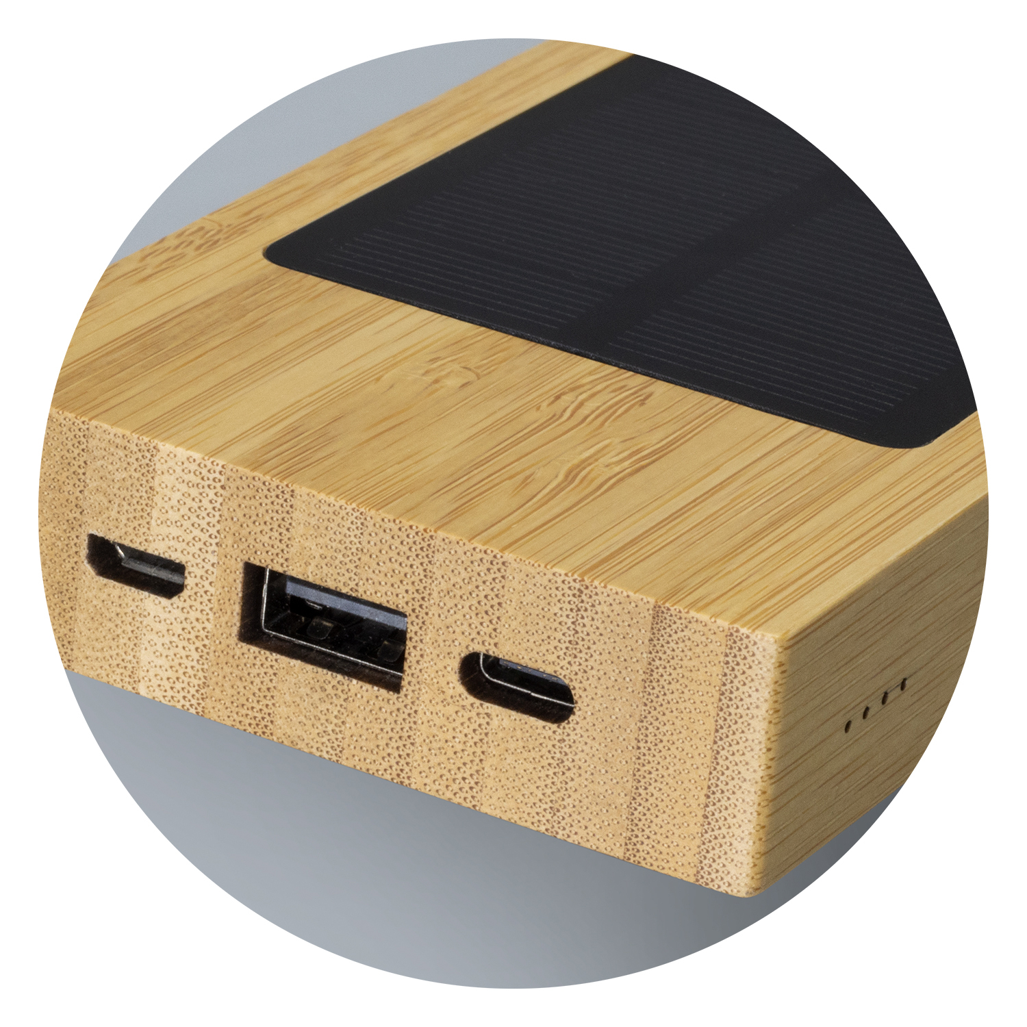 Maldon Bamboo Solar Power Bank detail Maldon Bamboo Solar Power Bank detail