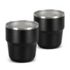 Pooncarie Stackable Cups Set of 2 black Pooncarie Stackable Cups Set of 2 black