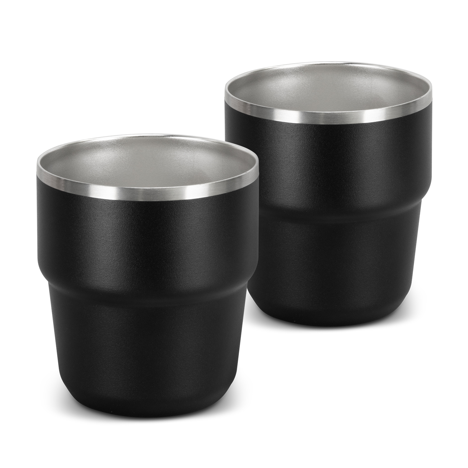 Pooncarie Stackable Cups Set of 2 black Pooncarie Stackable Cups Set of 2 black