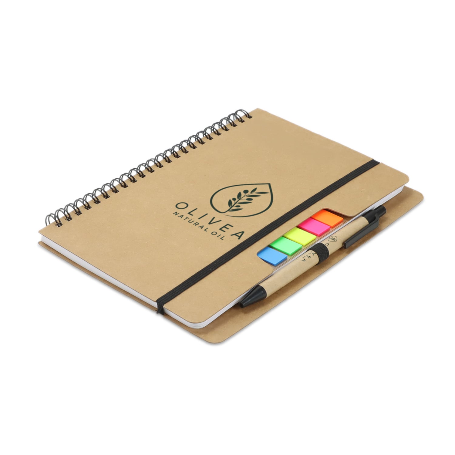 Cunderdin Kraft Notebook with Notes and Flags branding Cunderdin Kraft Notebook with Notes and Flags branding