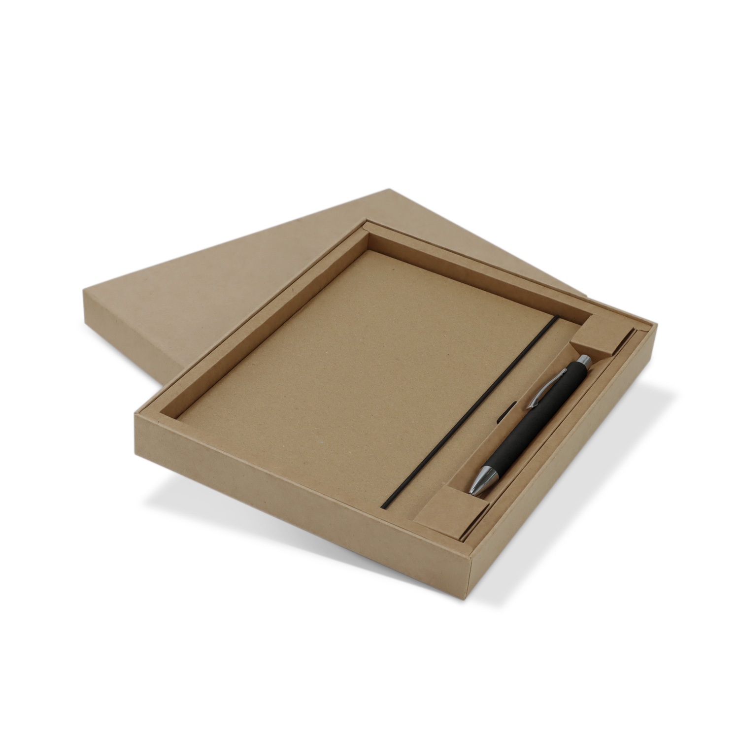 Nuriootpa Kraft Notebook and Pen Gift Set black pen Nuriootpa Kraft Notebook and Pen Gift Set black pen